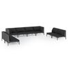 vidaXL Garden Lounge Set Dark Grey, Black