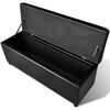vidaXL Storage Bench Black PVC, Wood 45.7 in x 15.4 in x 17.3 in