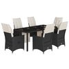 vidaXL Garden Dining Set Black, Cream White