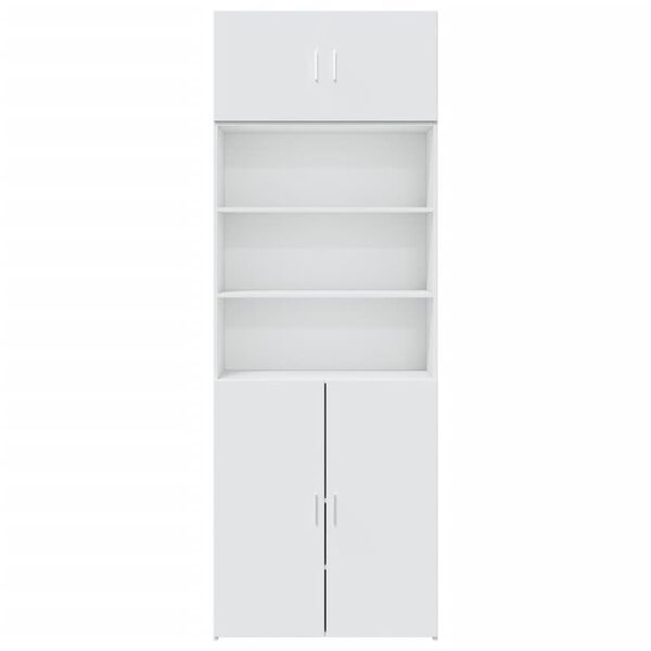 vidaXL Storage Cabinet White Engineered Wood Tall Storage Cabinet
