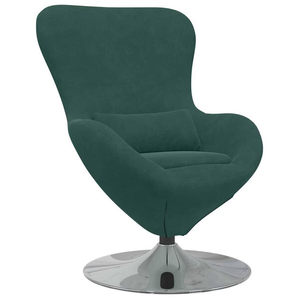 vidaXL Egg Chair Dark Green 24.80 x 28.74 x 35.43 in Velvet