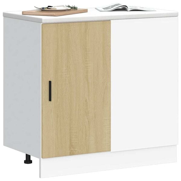 vidaXL Sink Base Cabinet Sonoma oak Engineered wood Medium