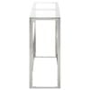 vidaXL Console Table Silver Stainless Steel, Tempered Glass