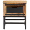 vidaXL Bedside Cabinet Natural wood, Black Solid mango wood, Iron
