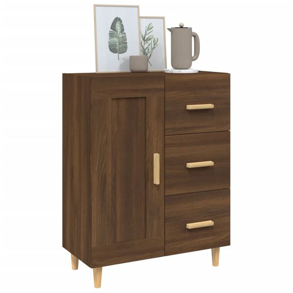 vidaXL Sideboard Brown Oak 27.4"x13.4"x35.4" Engineered Wood