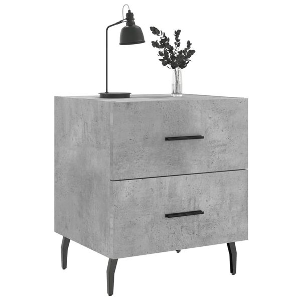 vidaXL Bedside Cabinet Set of 2 Concrete Grey