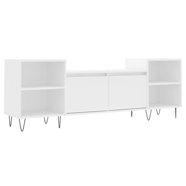 vidaXL TV Cabinet White Engineered Wood, Metal Standard TV Cabinet