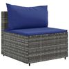 vidaXL Patio Lounge Set Set of 8 Gray Poly rattan Large