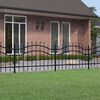 vidaXL Garden Fence with Spear Top Black 94.5x29.5" Powder-coated Steel