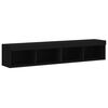 vidaXL TV Cabinet Set of 2 Black Engineered wood Medium TV Cabinet