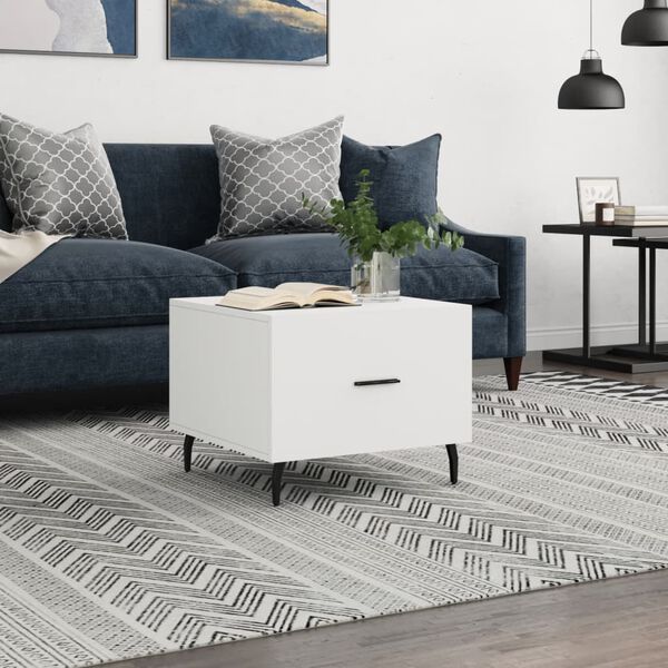 vidaXL Coffee Table White Engineered wood 19.7 x 19.7 x 15.7 in