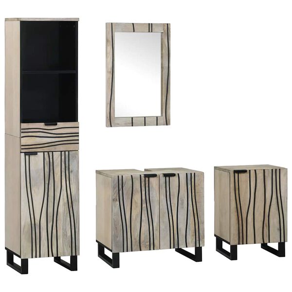 vidaXL Bathroom Furniture Set 4 pcs Walnut Brown Engineered Wood