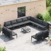 vidaXL Garden Sofa Set with Cushion 12 pcs Black Steel