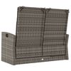 vidaXL Garden Bench Grey PE Rattan 46.5 x 24.4 x 37.4 in
