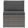 vidaXL Sofa Set Grey Poly Rattan, Powder-Coated Steel Large