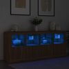 vidaXL Sideboard Brown Oak Engineered wood, Glass Large Buffet