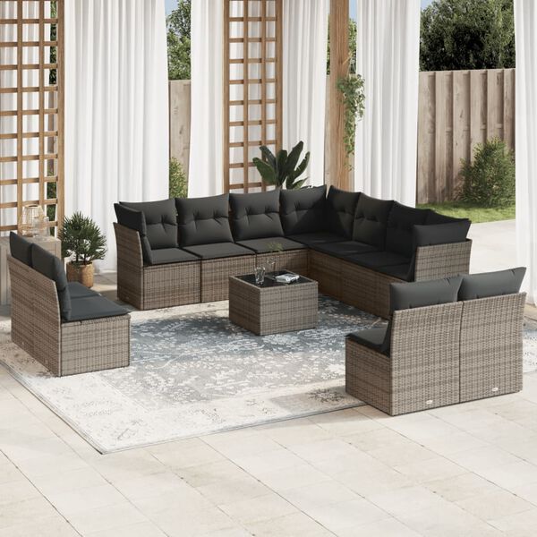 vidaXL Garden Sofa Set Grey
