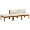 vidaXL Garden Lounge Set Cream Solid Acacia wood Compact Foldable