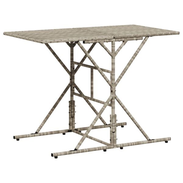 vidaXL Garden Dining Set Light Grey PE Rattan, Powder-Coated Steel Large