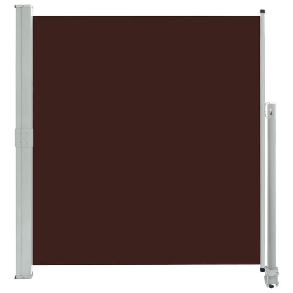 vidaXL Side Awning Brown Fabric with PU coating, powder-coated iron