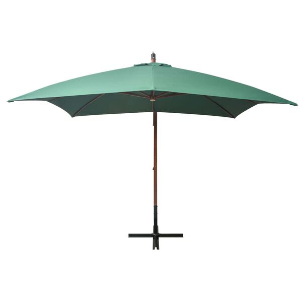 vidaXL Garden Parasol Green Polyester fabric Large Adjustable Armrests