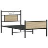 vidaXL Bed Frame Sonoma Oak Engineered wood and steel Small Single