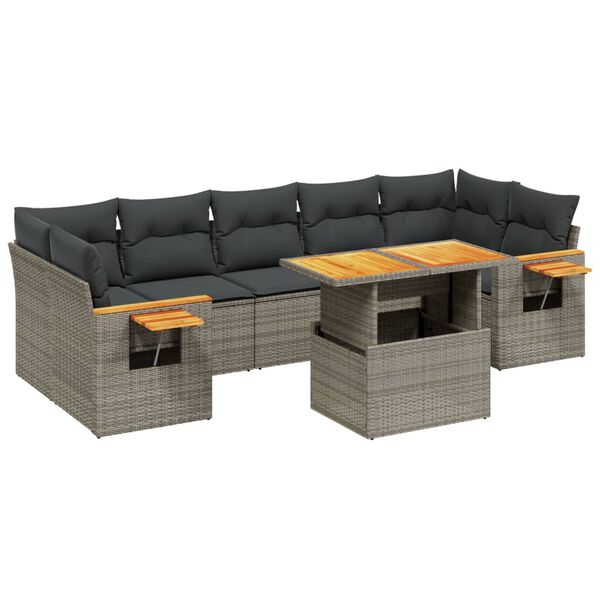 vidaXL Garden Sofa Set Grey