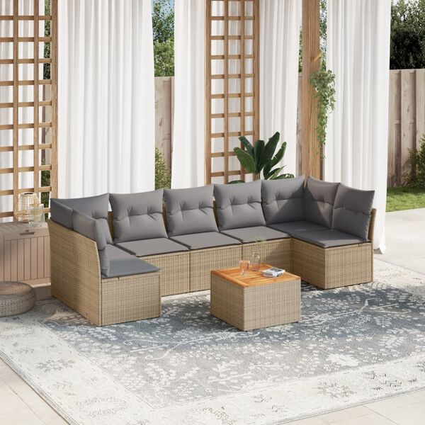 vidaXL Garden Sofa Set Mix beige and light grey
