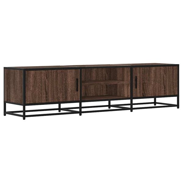 vidaXL TV Cabinet Brown oak Engineered wood, Metal Large TV Cabinet