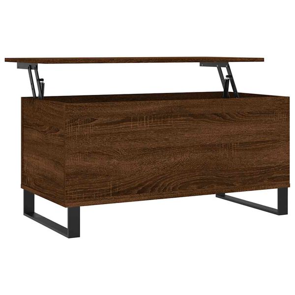 vidaXL Coffee Table Brown Oak Engineered Wood, Metal