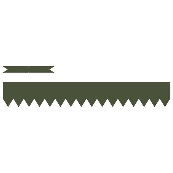 vidaXL Lawn Edging 10 pcs Olive Green 100 x 0.05 x 20 cm