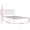 vidaXL Bed Frame White Steel Twin Bed Frame Rectangular Classic