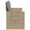 vidaXL Garden Sofa Beige PE rattan, powder-coated steel, polyester fabric