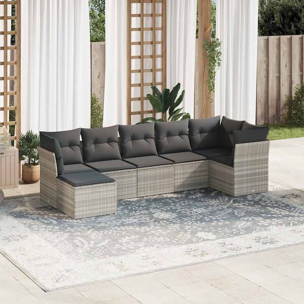 vidaXL Garden Sofa Set Light Grey, Dark Grey