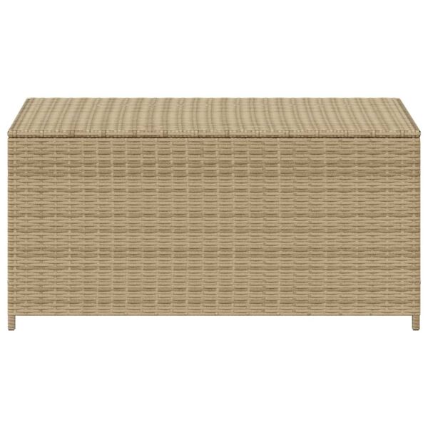 vidaXL Garden Storage Box Mix Beige PE Rattan Medium Cushion Storage Box