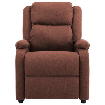 vidaXL Electric Recliner Chair Brown Fabric