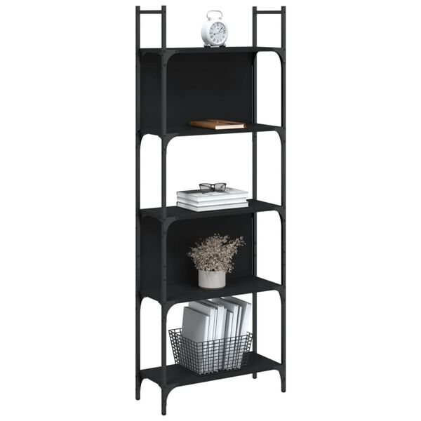 vidaXL Bookshelf Black Engineered wood Large Bookshelf Rectangular