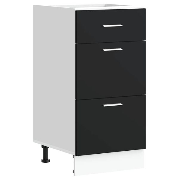 vidaXL Bottom Cabinet Black Engineered wood Medium Kitchen Cabinet