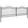 vidaXL Fence Gate with Spear Top Black 159.8"x 49.2" Powder-coated Steel