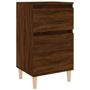vidaXL Bedside Cabinet Brown oak Engineered wood 15.7 x 13.8 x 27.6 in