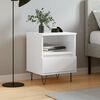 vidaXL Bedside Cabinet High gloss white Engineered wood, metal Small