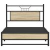 vidaXL Bed Frame Sonoma Oak Engineered Wood and Steel 42.1 x 79.9 in