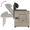 vidaXL Garden Bench Light Grey PE rattan Standard Adjustable Armrests