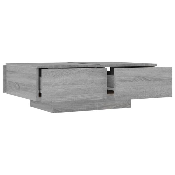 vidaXL Coffee Table Grey Sonoma Engineered Wood 35.4 x 23.6 in Storage
