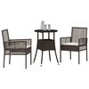 vidaXL Garden Dining Set 3 pcs Brown Poly rattan