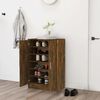 vidaXL Shoe Cabinet Smoked Oak 23.6x13.8x36.2" Engineered Wood