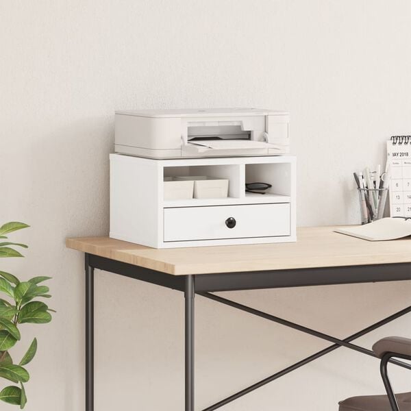 vidaXL Printer Stand White 15.7"x12.6"x8.9" Engineered Wood