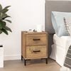 vidaXL Bedside Cabinet Brown Solid pinewood, engineered wood, metal