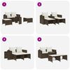 vidaXL 5 Piece Patio Sofa Set with Cushions Stackable Brown Poly Rattan