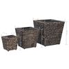 vidaXL Raised Bed Set of 3 Brown Water hyacinth, Steel